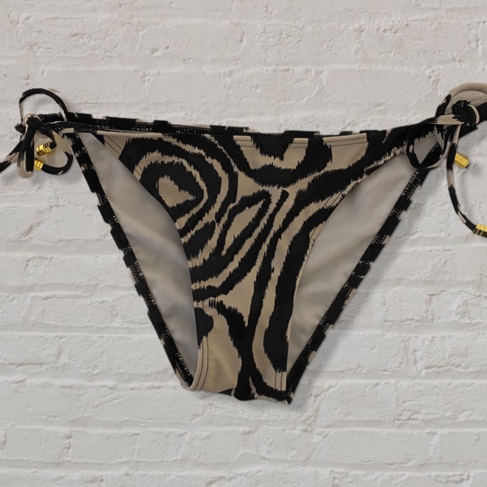 Brette Sandler brown black tiger print string bikini bottom